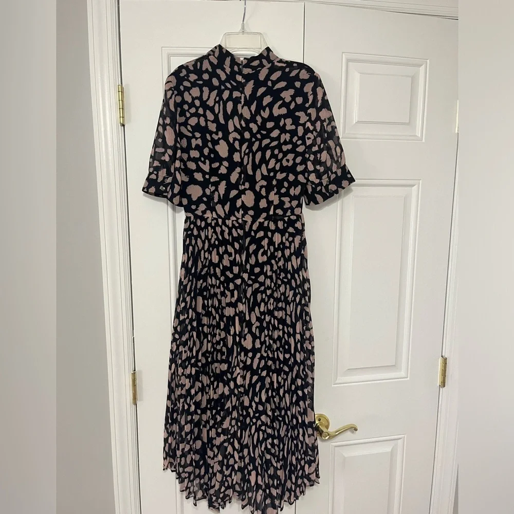 Whistles Brushed Cheetah Pleated Dress - Picture 4 of 6